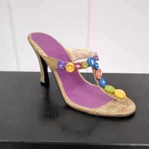 Just The Right Shoe Button Down 25528 Raine 2004 High Heel Miniature Pump Sandal